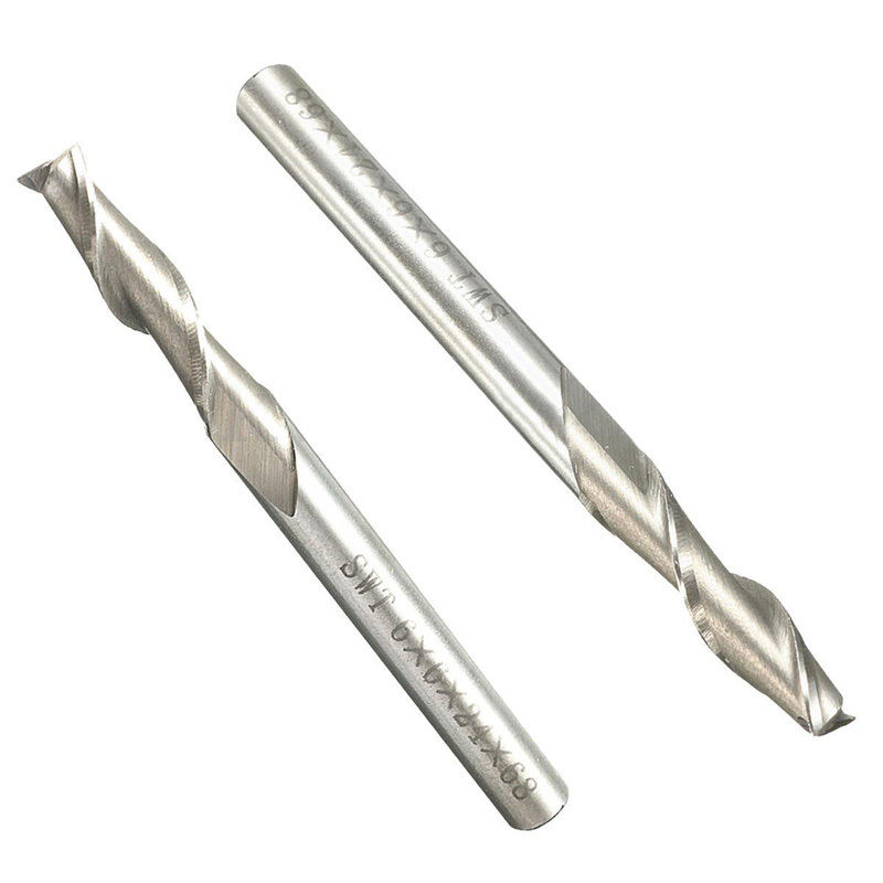 ดอกกัด 5 ดอก CNC End Mill. HSS ขนาด 6 มม. 2 ฟัน