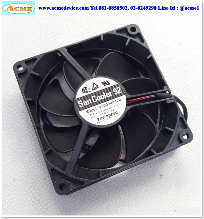 พัดลม Cooling Fan Sanyo Denki รุ่น San Cooler 92, 9A0924H420, 24Vdc, DC Brushss, 92 x 92 x 25 mm