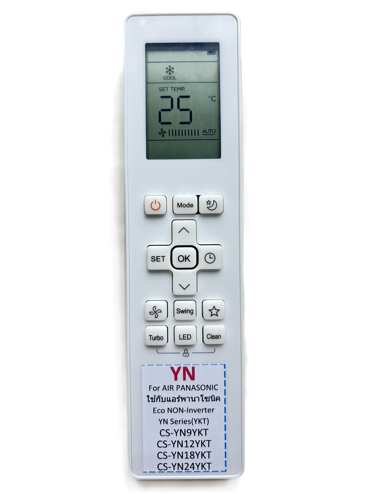 รีโมทแอร์ พานาโซนิค Panasonic รุ่น YN Series (YKT)