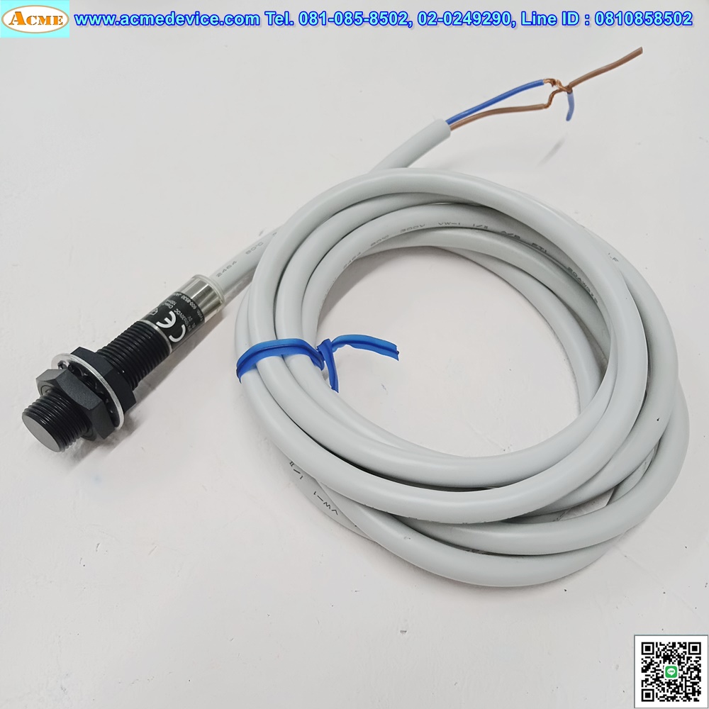 Proximity Omron รุ่น E2EF-QX3D1, M12, ระยะ 3mm, 2wire, NO, Shielded, Inductive