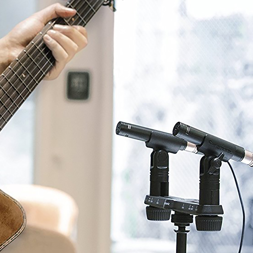 Saramonic SR-M500 Matched Pair of Compact Cardioid Studio Condenser Microphones with Windshields, Mic Clips, and Spacing Bar Mounting Bracket รับประกันศูนย์ไทย 1 ปี