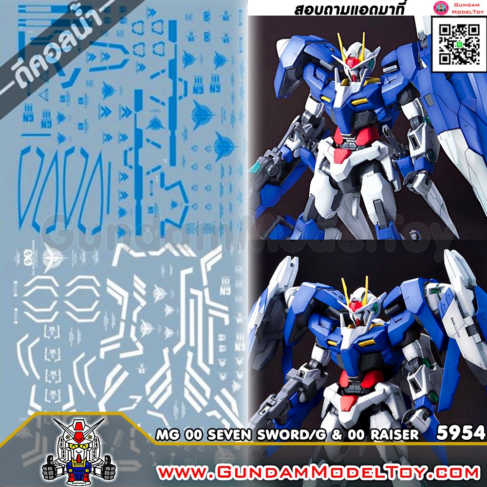 MG 00 GUNDAM SEVEN SWORD/G & 00 RAISER GUNDAM WATER DECAL ดีคอลน้ำ ดับเบิ้ลโอ กันดั้ม เซเว่น สวอร์ด จี & ดับเบิ้ลโอ ไรเซอร์