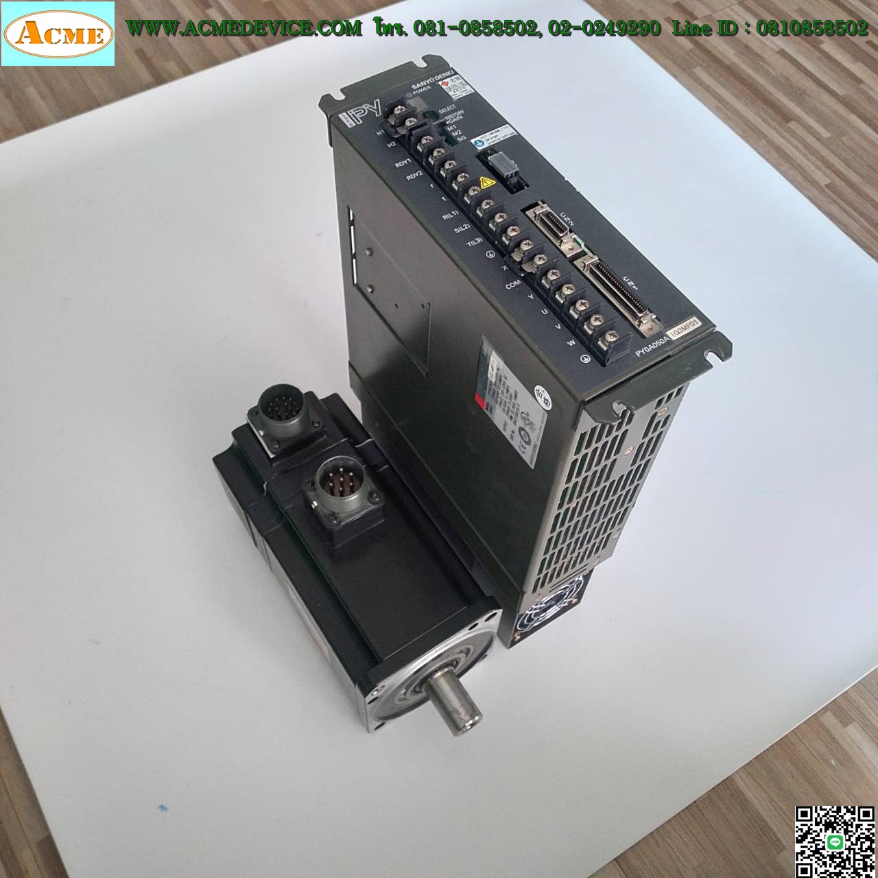 Servo Drive Sanyo รุ่น PY0A050A1G3MP01 & Motor P20B10150HXS2C, 1.5KW
