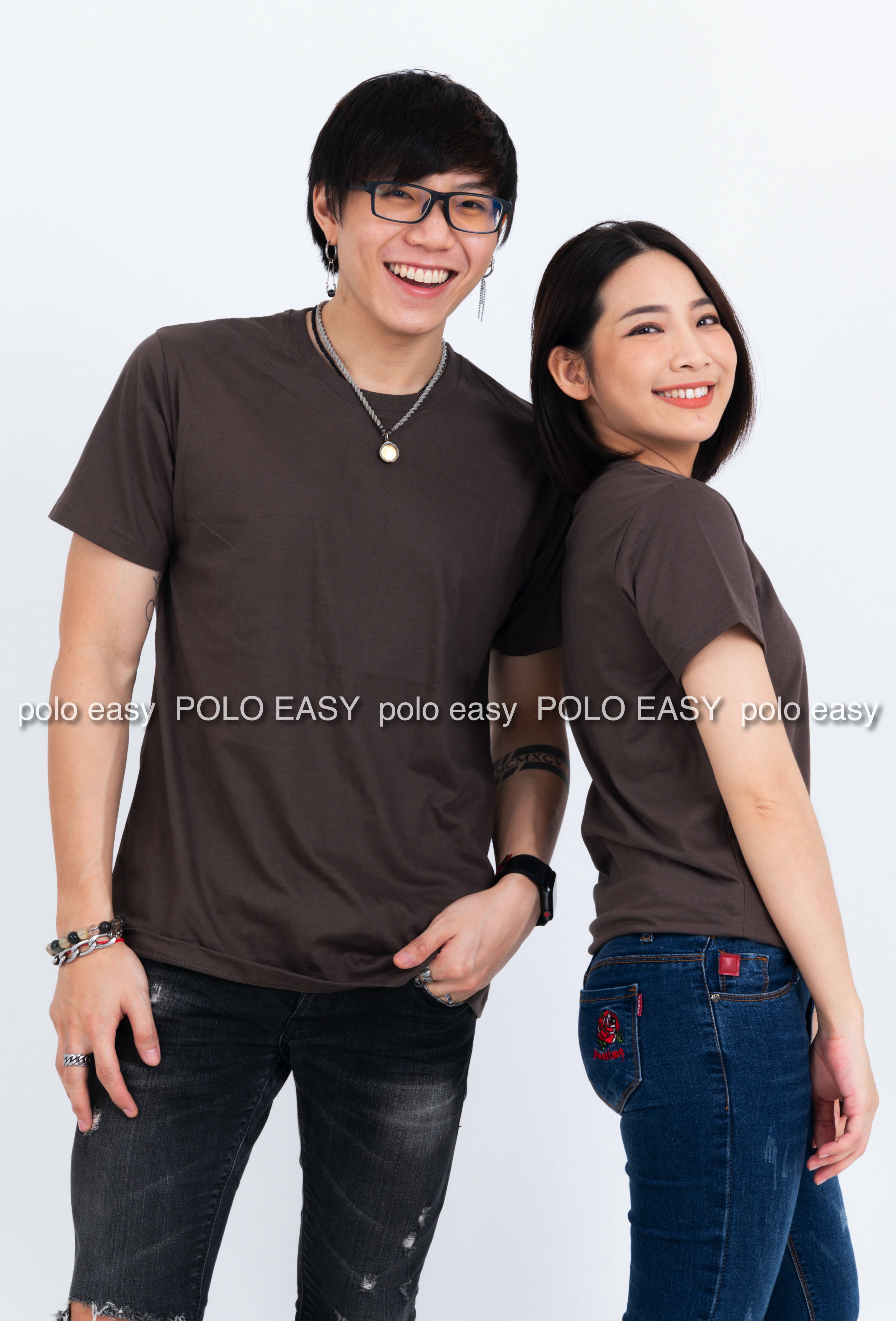 4XL เสื้อยืด สีเทาเข้ม คอกลม แขนสั้น Size 4XL