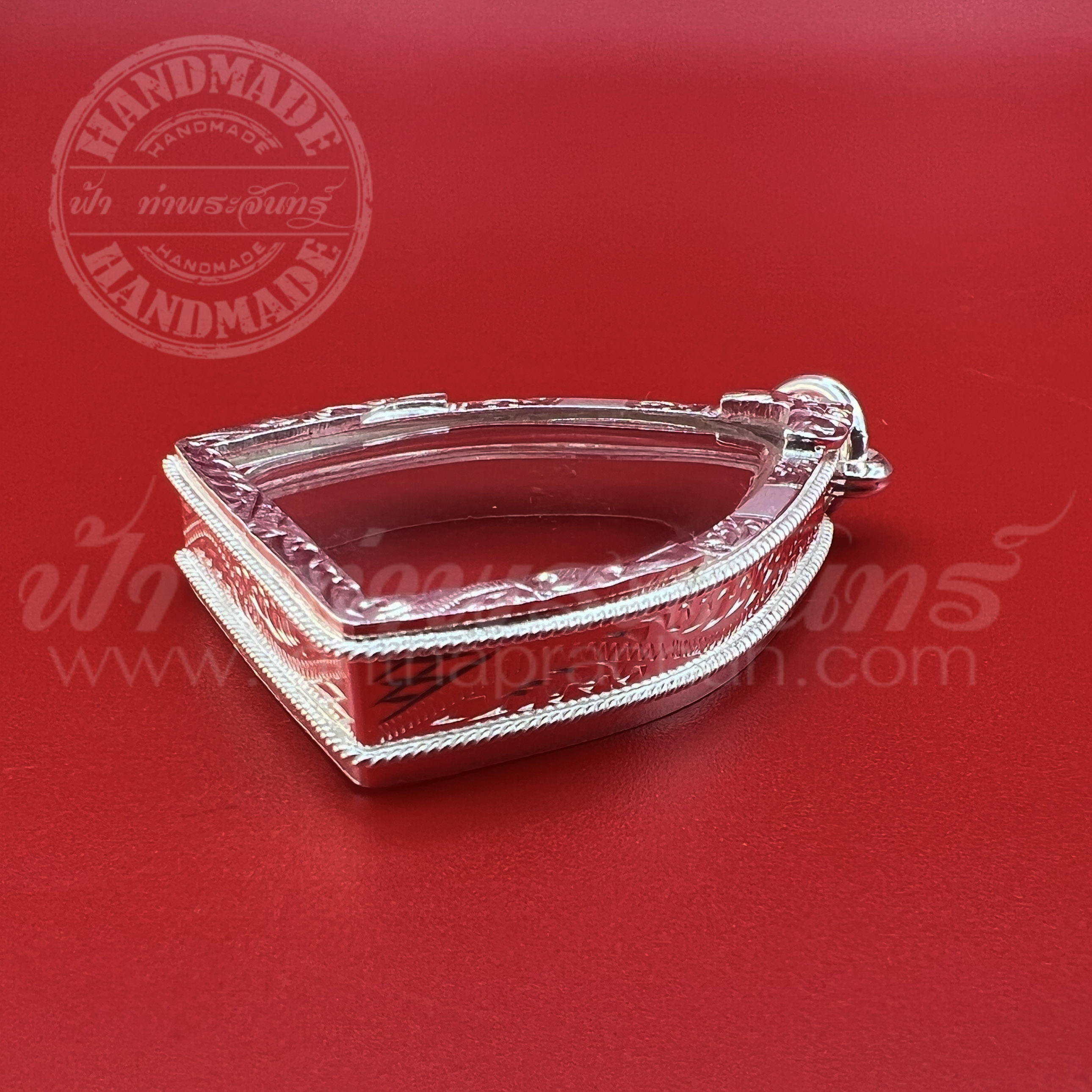 เลี่ยมจับขอบ เหรียญเจ้าสัว เงินแกะลาย 92.5%