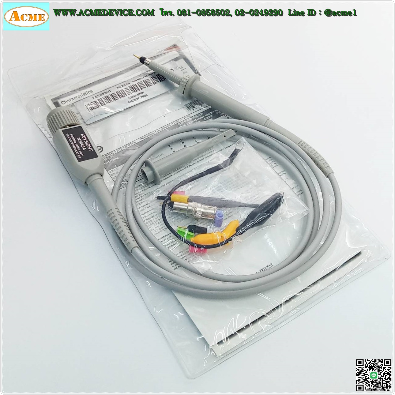 Probe keysight รุ่น N2843A, Passive Type, 500MHz, 10:1, 300V RMS, (อุปกรณ์ตามรูป)