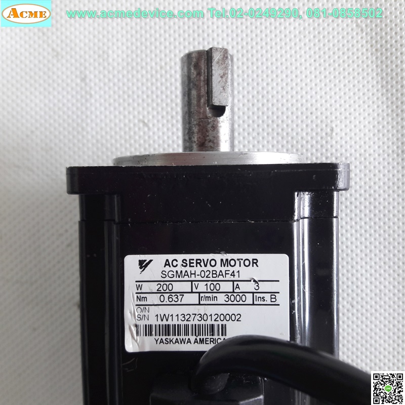 Servo Motor Yaskawa รุ่น SGMAH-02BAF41, 200W, 100V