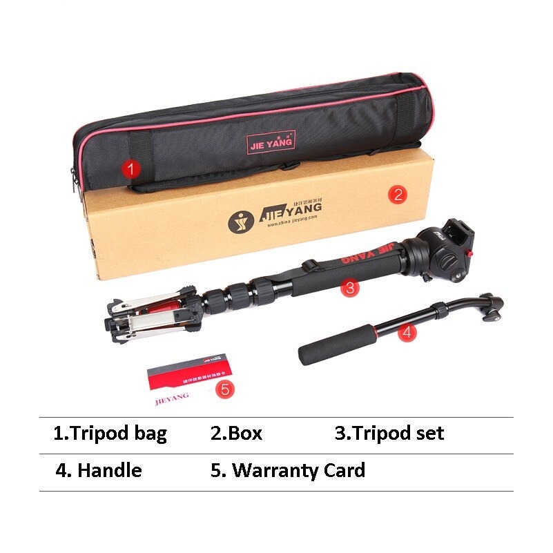ขาตั้งโมโนพอด(ขาเดียว) JIEYANG JY0506 Monopod พร้อมหัวแพนวิดีโอ ความสูง 1.6 เมตร