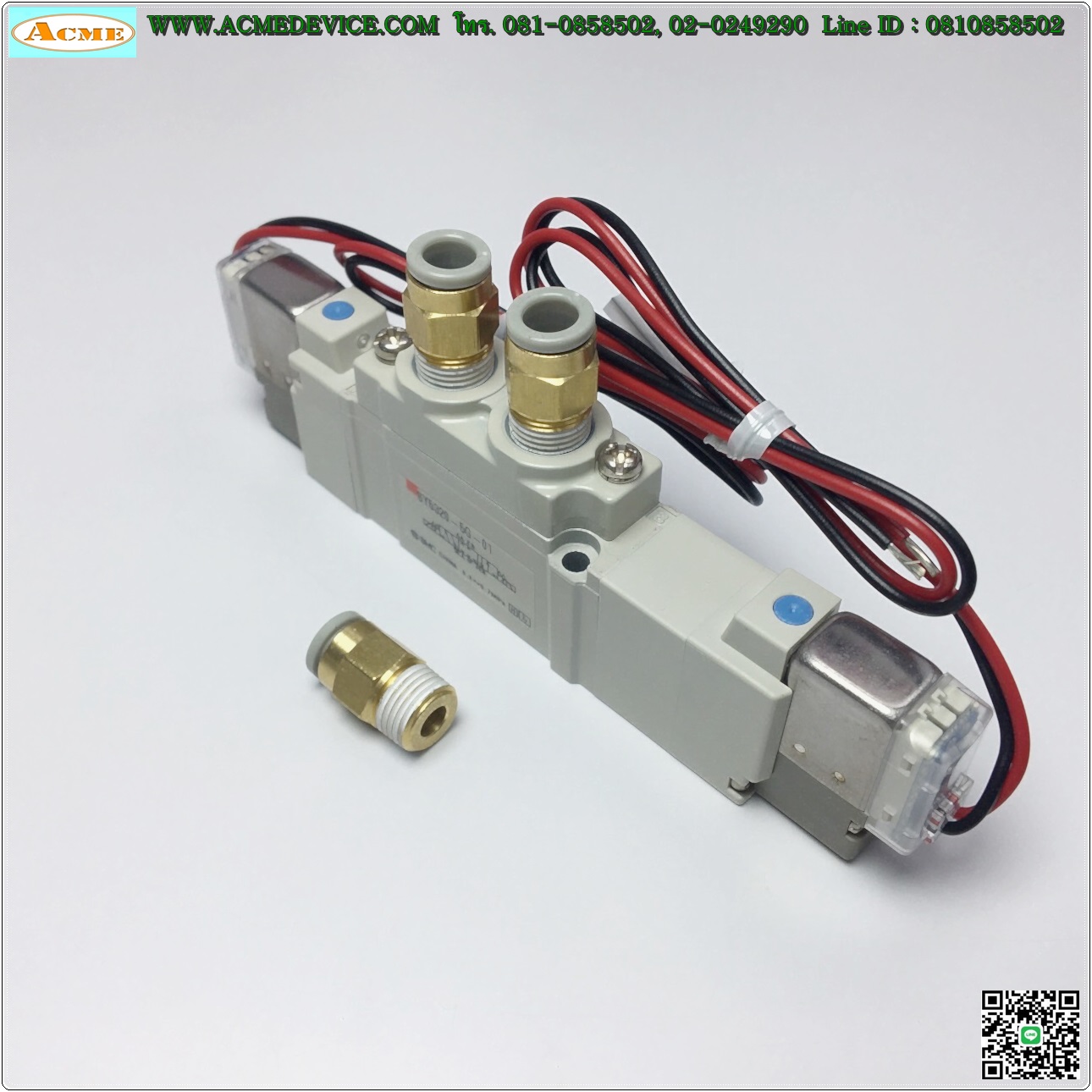 Solenoid Valve SMC รุ่น SY5320-5G-01(C6), 5/3, 3-position closed center, coil 24Vdc