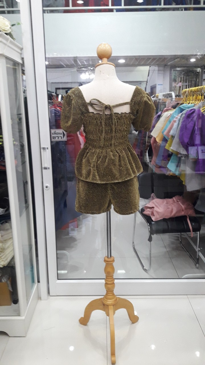 เซตเสื้อทอง+กางเกงกลิตเตอร์