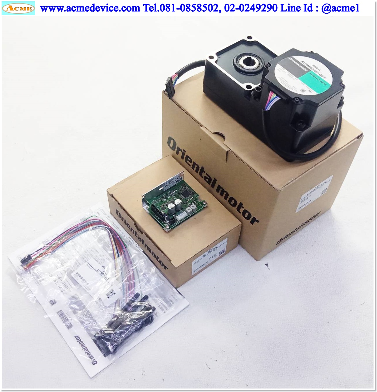 Brushless DC Drive Oriental รุ่น BLH2D50-K & Motor BLHM450K-15FR, BLHM450K-GFS + Gear GFS4G15FR, 50W, Ratio 15:1, 24 Vdc
