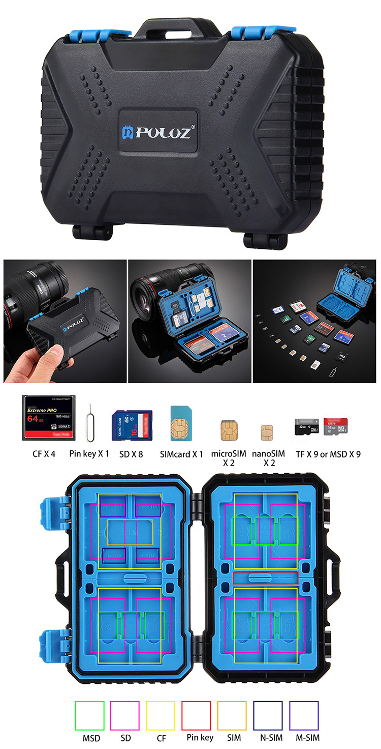 PULUZ Memory Card HardCase ฮาร์ดเคสใส่เมมโมรี่การ์ด แข็งแรง กันน้ำ