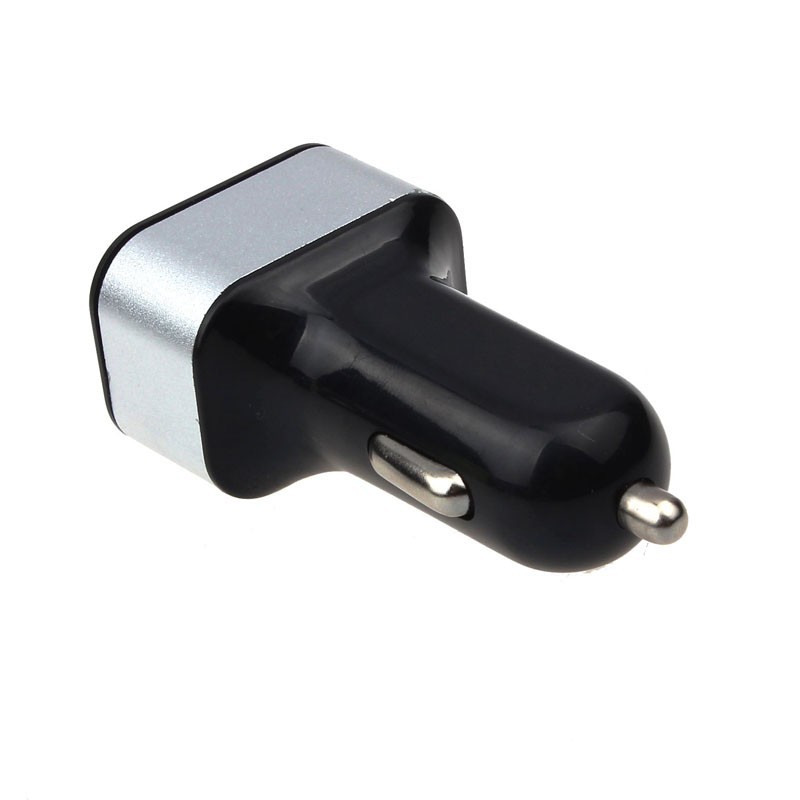 ที่ชาร์จมือถือในรถ 3-Port USB Car Charger (สีดำ-เงิน)