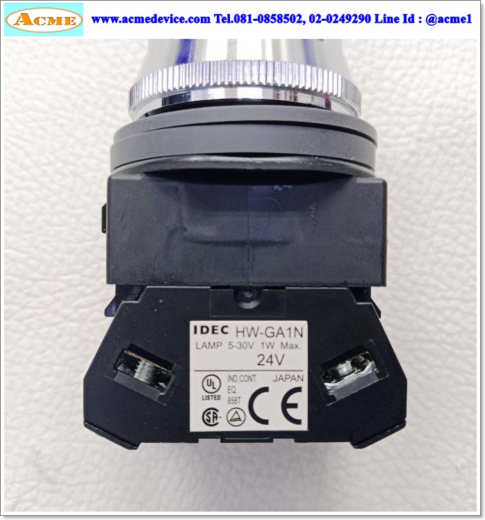 Pushbutton Switch Idec รุ่น ALN22210DNR, 1NC, 24V AC/DC, ขนาด 30 mm
