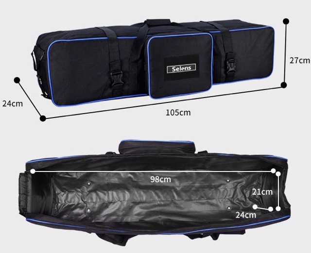 กระเป๋าใส่ชุดไฟสตูดิโอ ยี่ห้อ Selens ขนาดความยาว 110 cm.