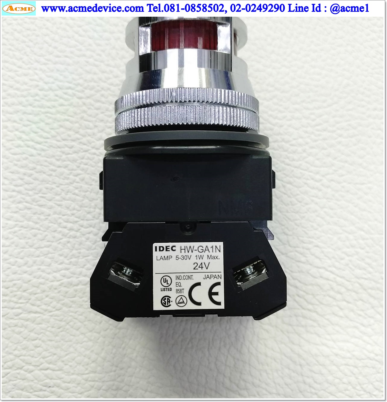 Pushbutton Switch Idec รุ่น ALN22210DNR, 1NO, 24V AC/DC, ขนาด 30 mm