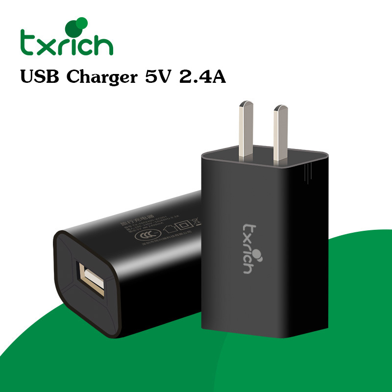 txrich ที่ชาร์จโทรศัพท์ ที่ชาร์จมือถือ คุณภาพสูง USB Charger 5V 2.4A 2400mA (txrich USB Charger) สำหรับ XTAR VC2, VC4