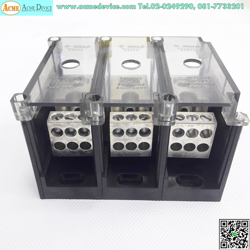 Power Distribution Block GOULD-SHAWMUT 67663, 3 Pole, 600V (มือสอง)