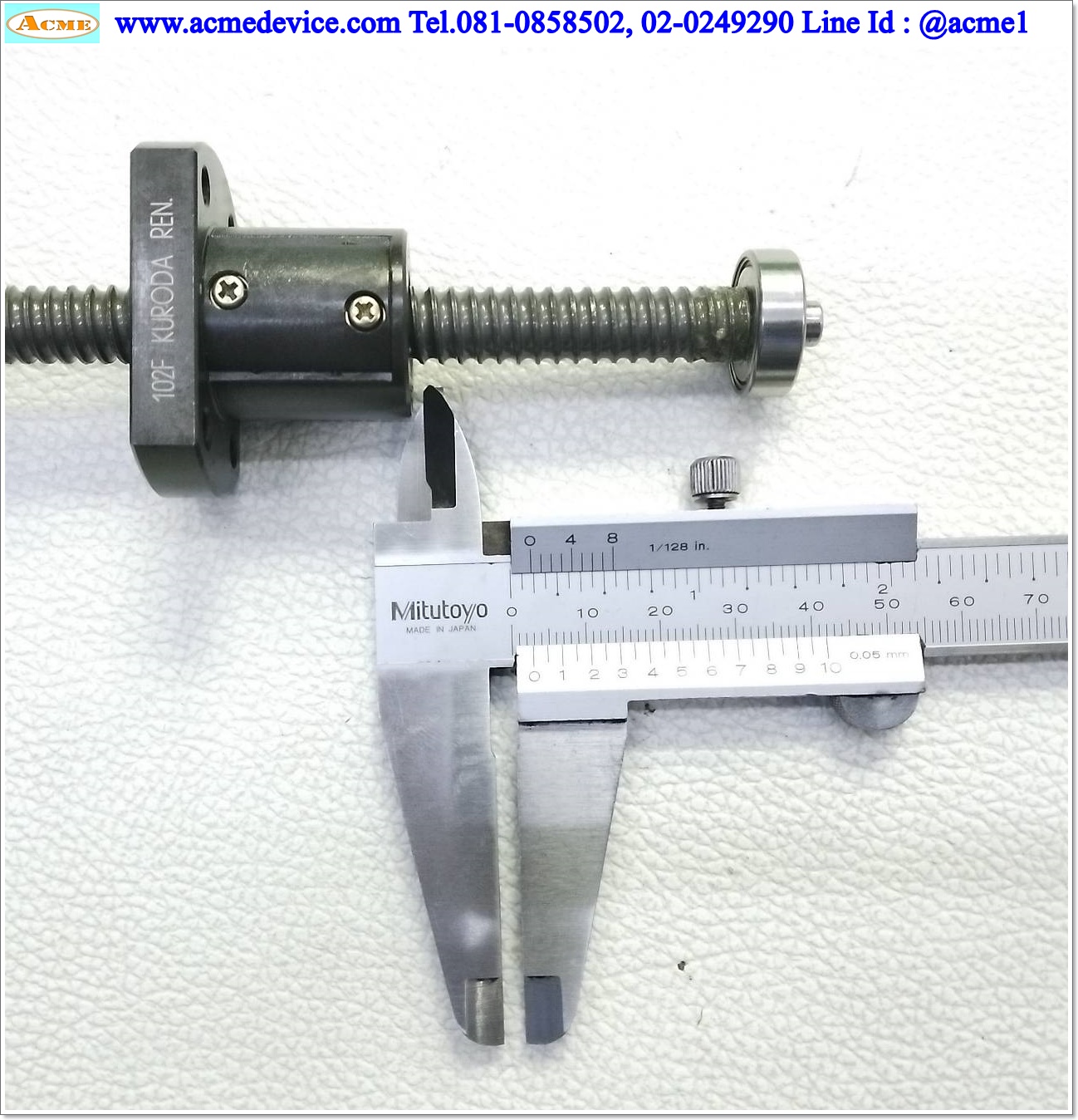 Ball Screw Kuroda รุ่น 102F, แกนโต 10 mm., ยาว 145 mm., Stroke 78 mm., Pit 3 mm.