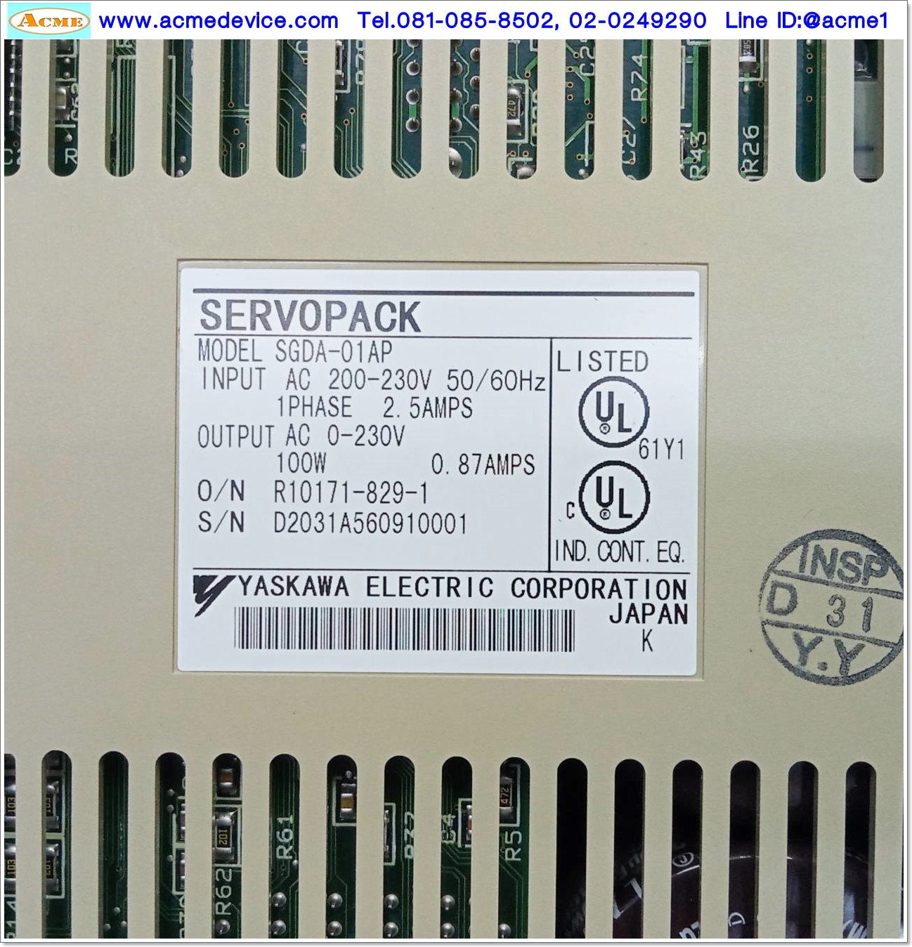Servo Drive Yaskawa รุ่น SGDA-01AP, 100w
