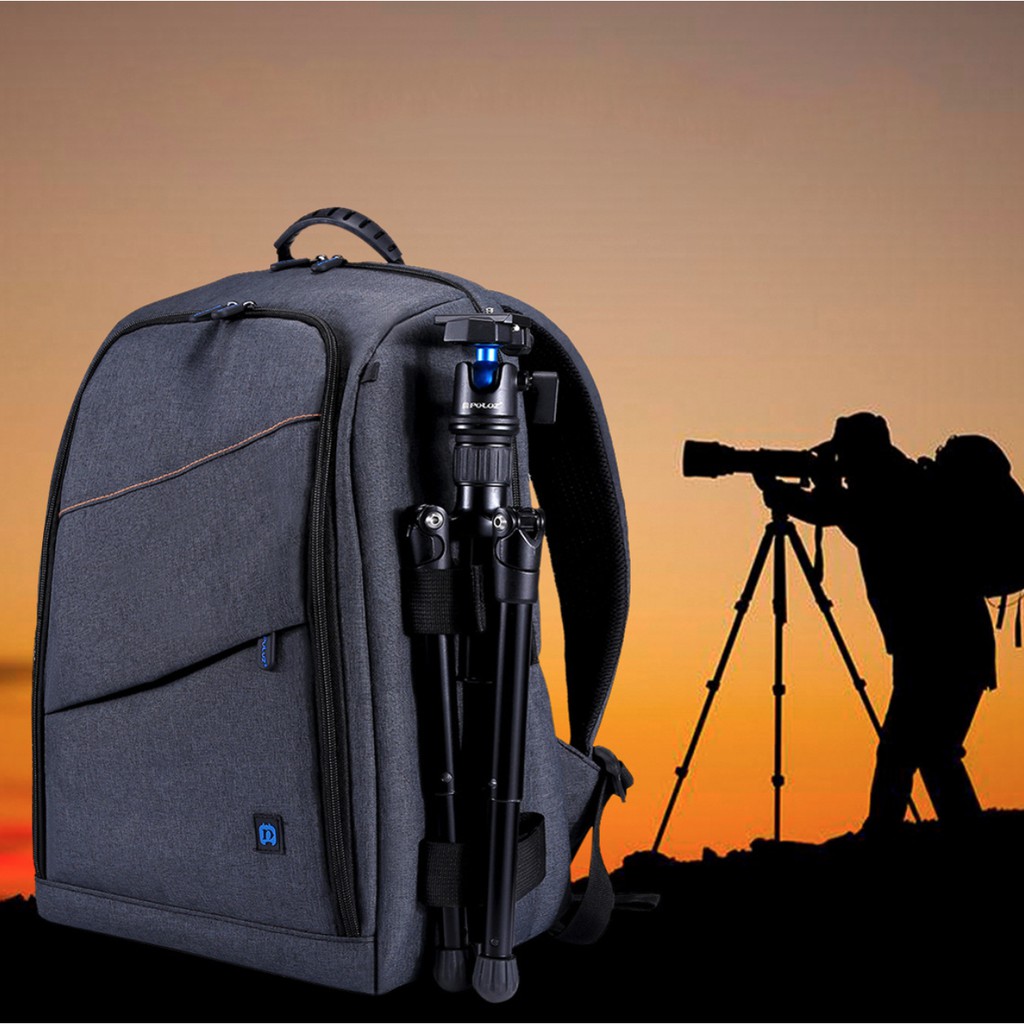 กระเป๋ากล้อง Backpack ยี่ห้อ Puluz รุ่น PU5011 สำหรับใส่กล้อง ขาตั้ง อุปกรณ์กล้อง สีเทา
