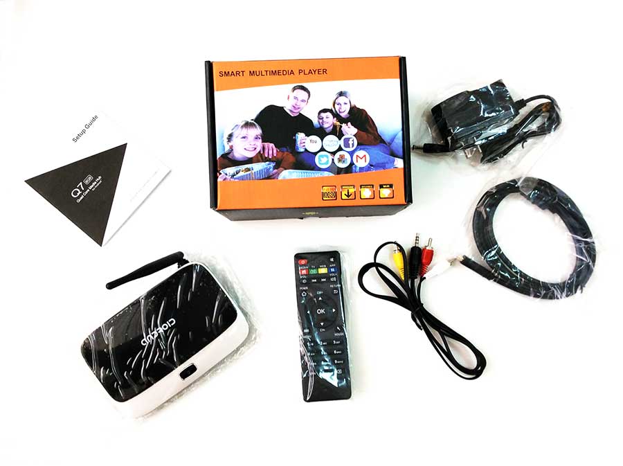 Android TV Box Quad Core 4.4.2 Q7 (ฟรีแอพดูหนัง+บอล พร้อมประกันศูนย์ 1ปี)