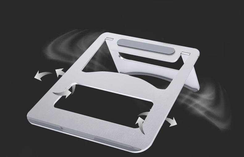 สแตนด์วาง MacBook แบบพับได้ วัสดุ Aluminum สีเงิน