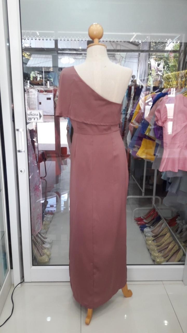 (PRE-LOVED) ยาวม่วงไหล่เบี่ยง (L)