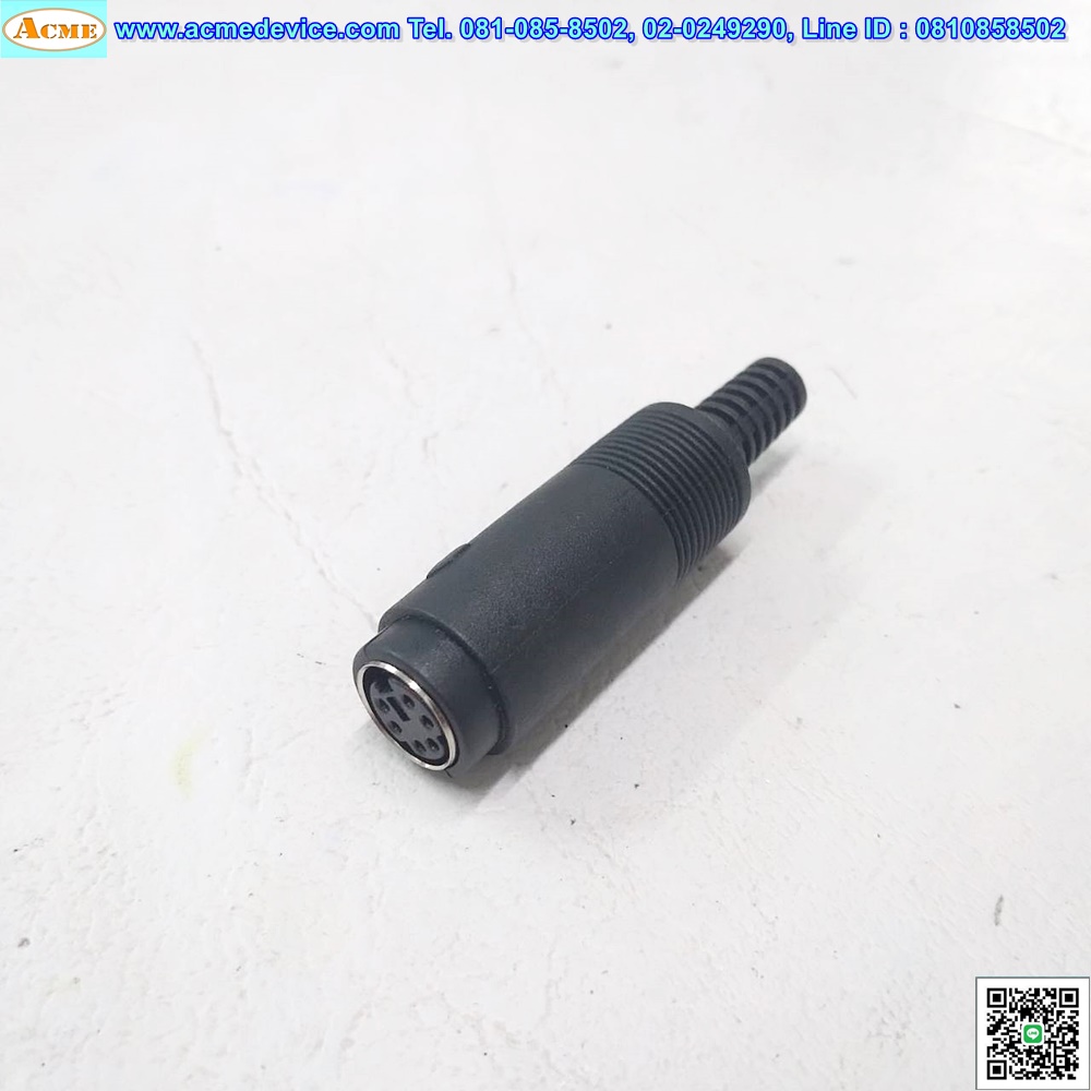 Connector Plug รุ่น Mini Din 6 Pin, 6 Pin, Type Female, Solder, For PLC Q Series, (ตัวเมีย)