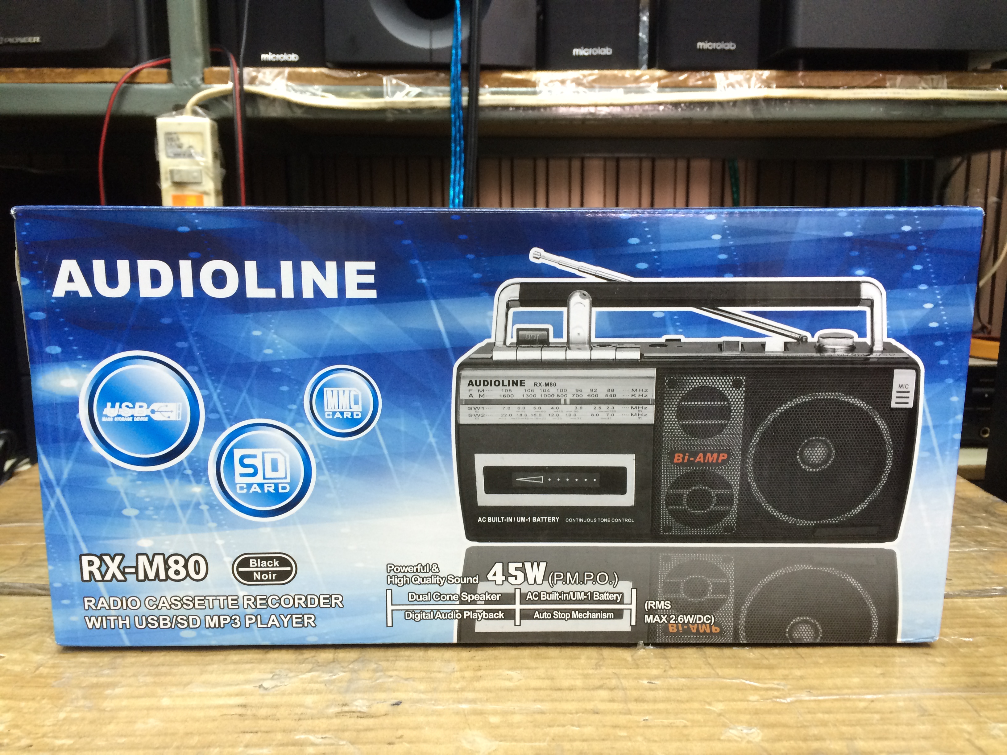 AUDIOLINE วิทยุเทป AM-FM-USB รุ่น RX-M80