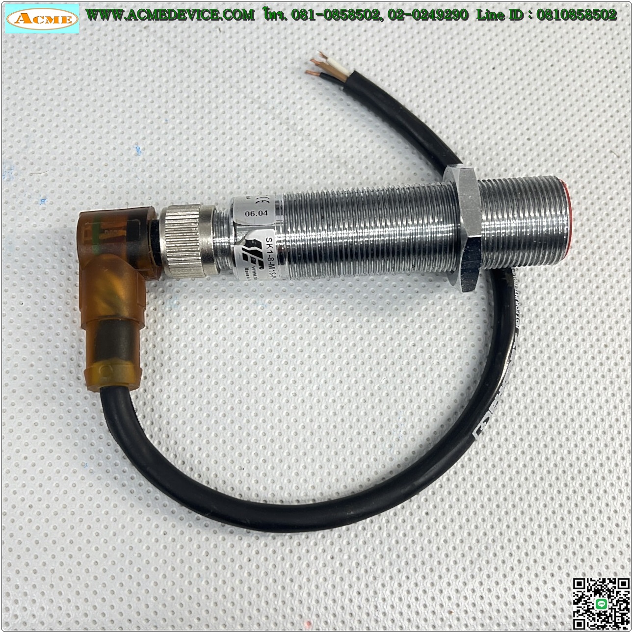 Proximity Balluff รุ่น SK1-8-M18-PBS-PVC-Y2 , M18, ระยะ 8mm, 4Wire, PNP, NO, Shielded, Capacitive