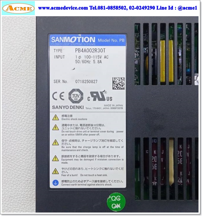 Closed Loop Stepping Drive Sanyo Denki รุ่น PB4A002R30T, 100-115V, 5.8A