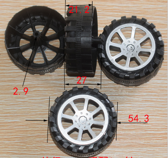 ล้อพลาสติกขนาด 3*54.3 ม.ม.