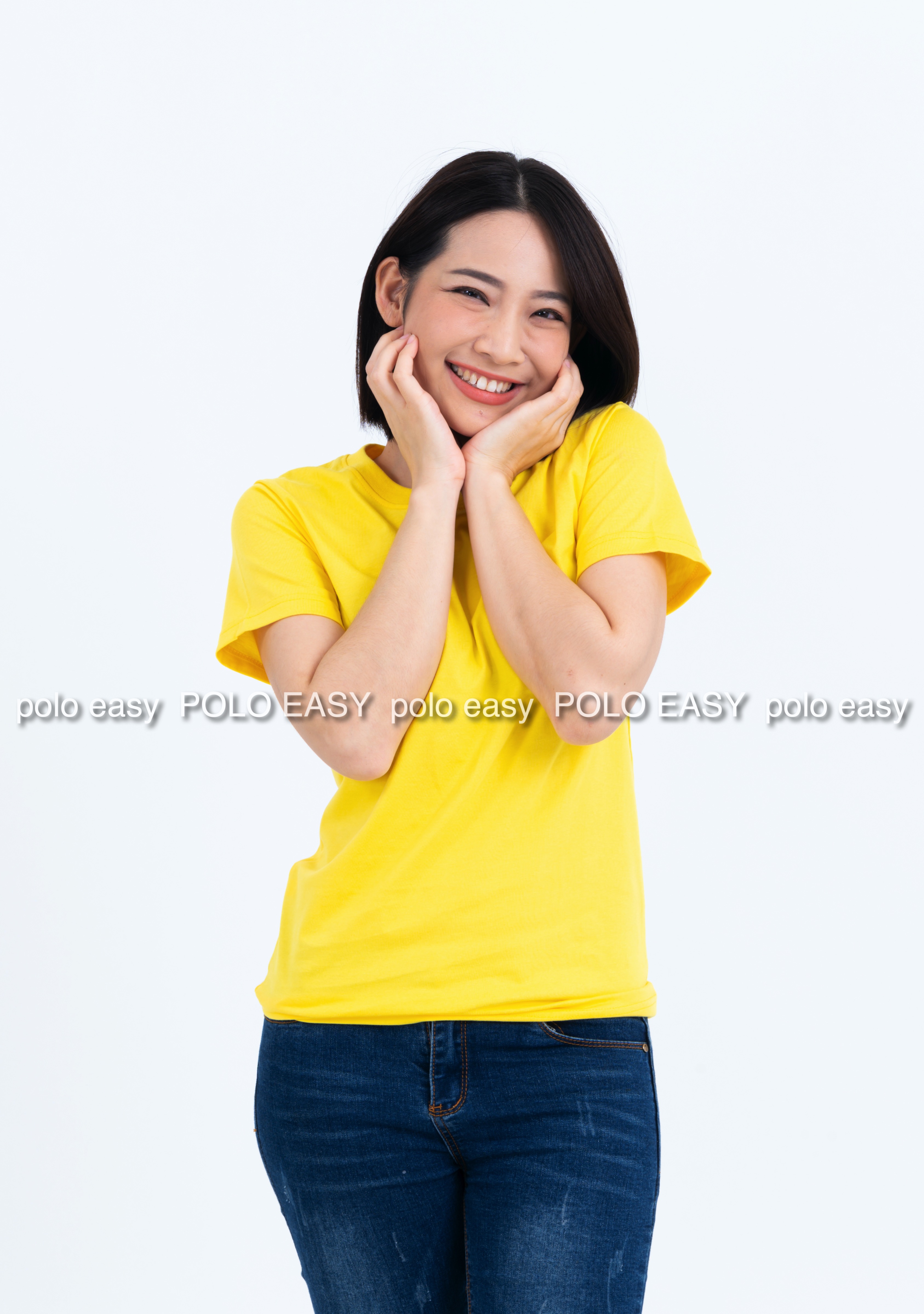3XL เสื้อยืด สีเหลือง คอกลม แขนสั้น Size 3XL