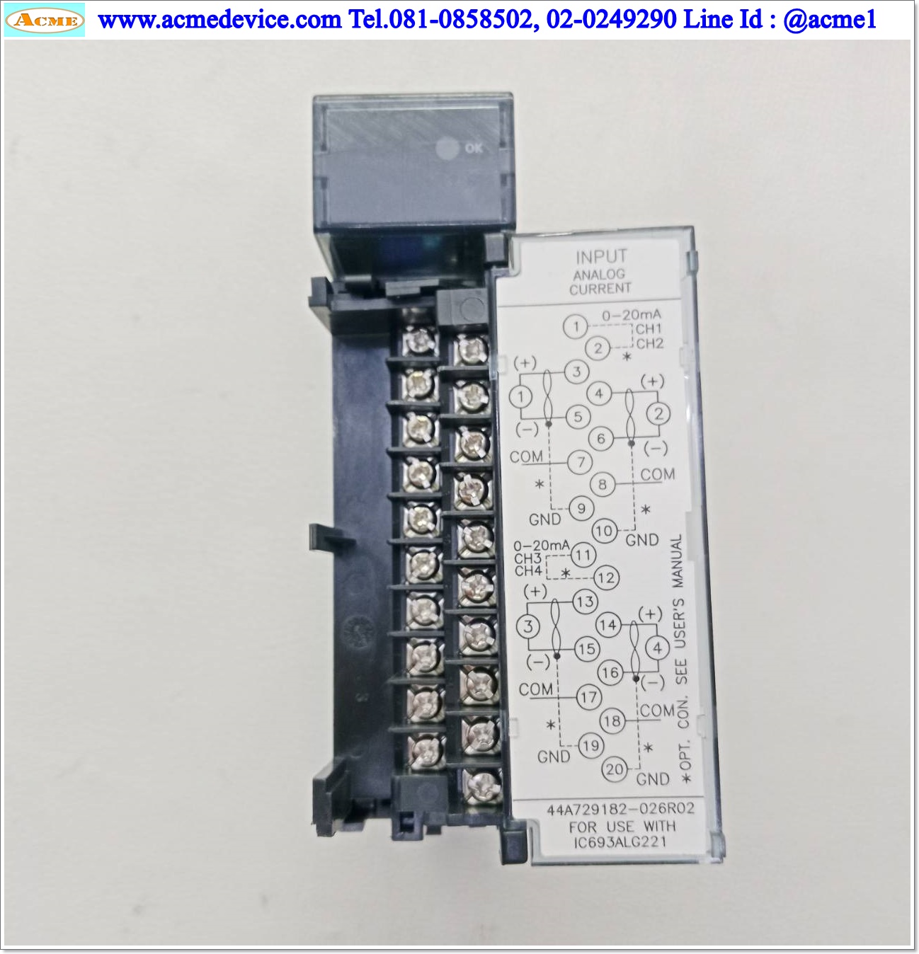 PLC GE FANUC รุ่น IC693ALG221J, Input Analog, 4PT Current