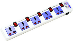 Toshino รางปลั๊กไฟกันไฟกระชาก รุ่น A-13B (5 ช่อง 5 สวิตช์ ยาว 2.7 เมตร)
