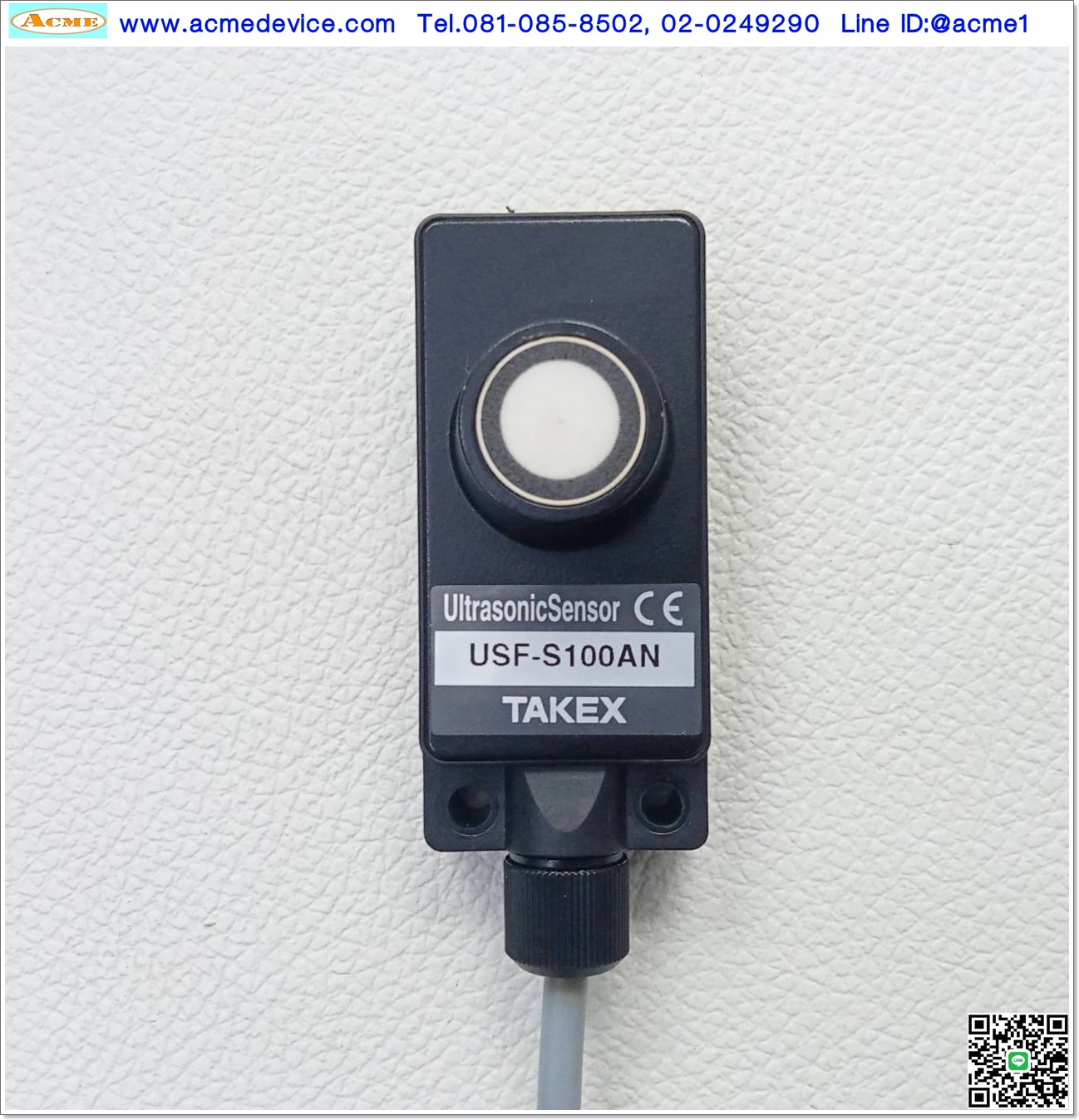 Ultrasonic Takex รุ่น USF-S100AN, Analog PNP, Analog Out Voltage 0-10V & 10-0V, ระยะ 0.1-1M