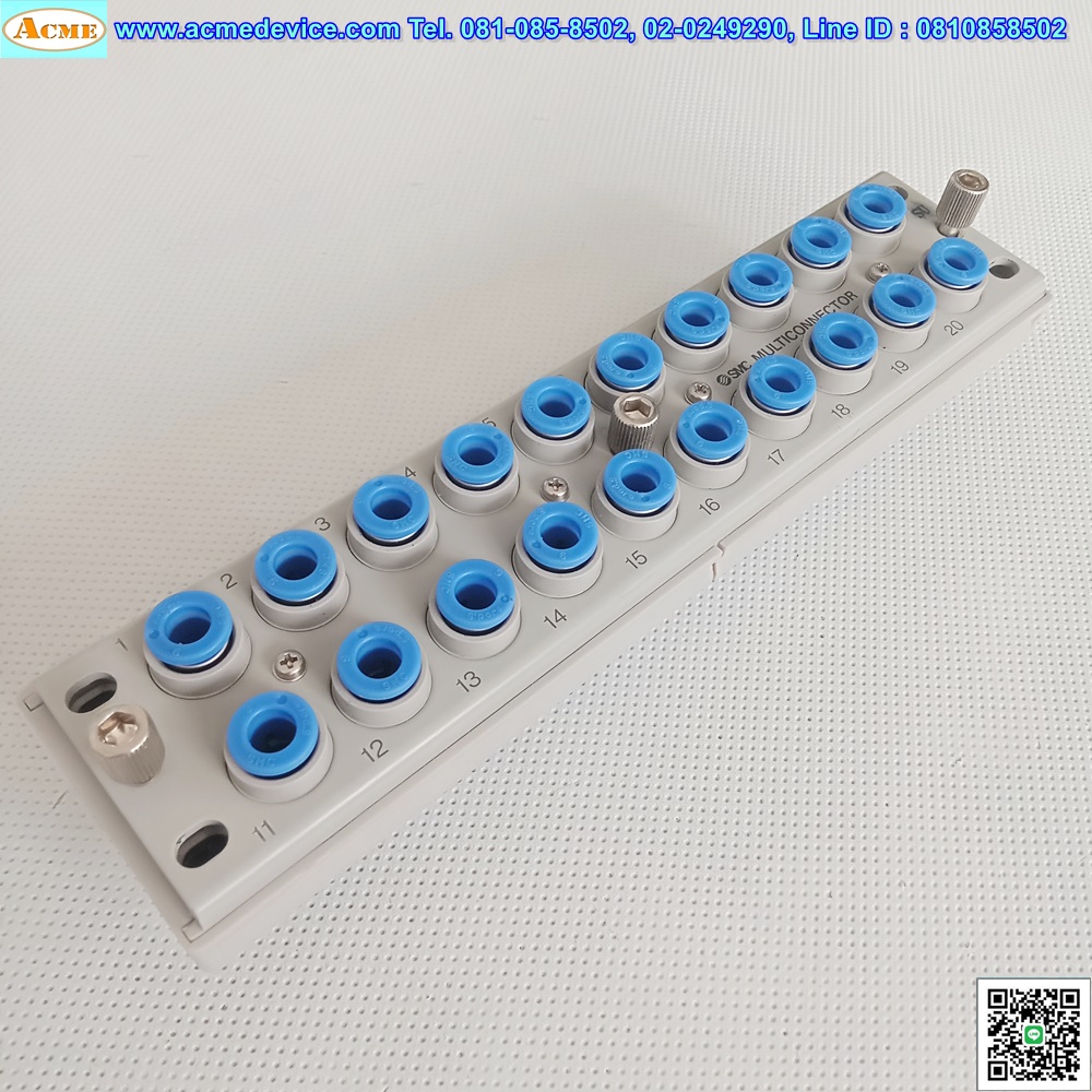 Multi connector SMC รุ่น KDM20-06, Tube 6 mm, 20 Connecting