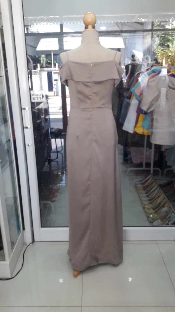 (PRE-LOVED) ยาวเทาปาดไหล่จีบหน้า(2XL) มือ2