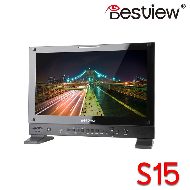 BESTVIEW S15 15 inch 4k HDMI broadcast monitor 4 ch HDMI input support quad view function build in 4 EBUSMPTEREC709DCI รับประกันศูนย์ไทย1ปี