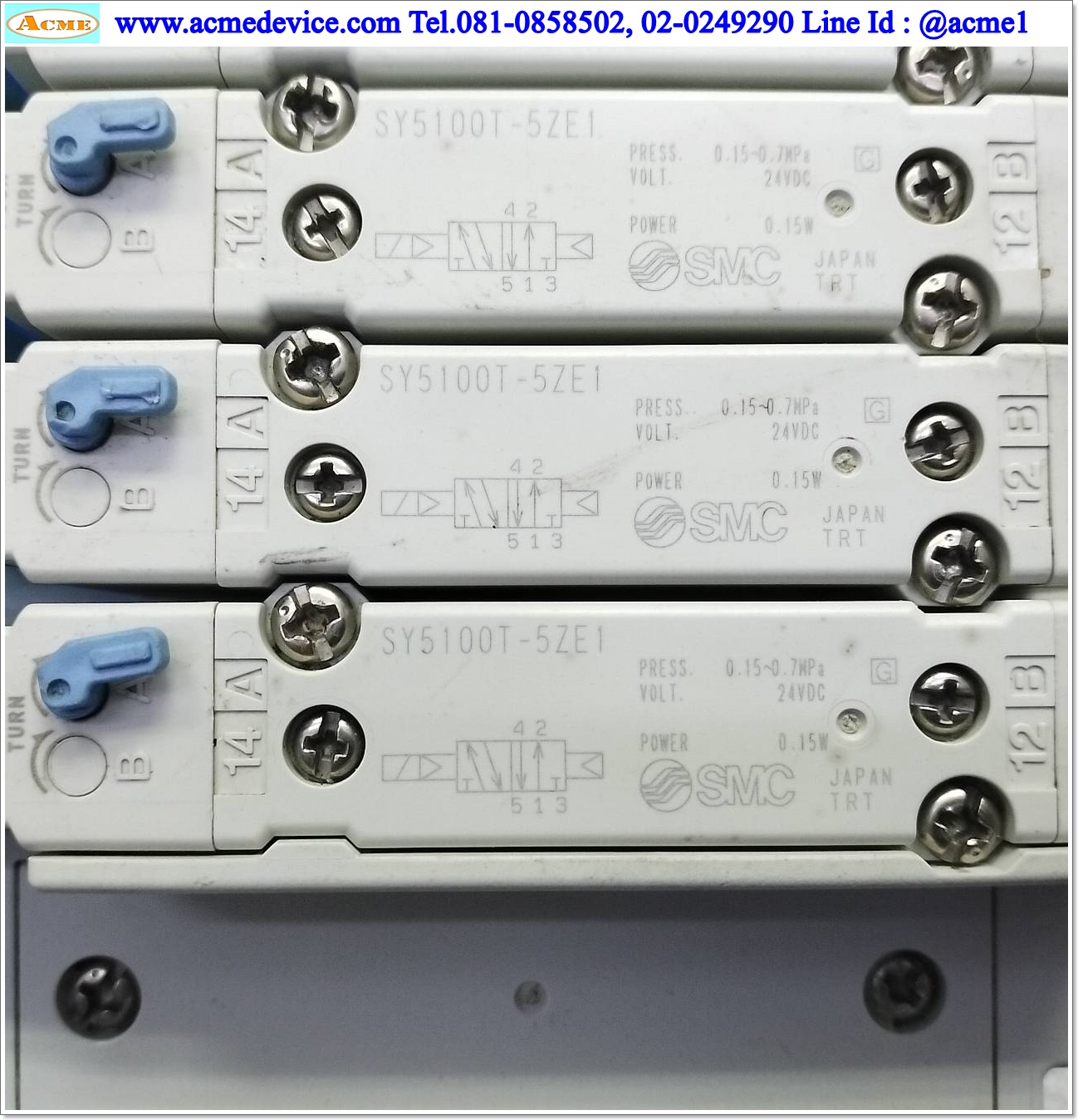 Solenoid Valve SMC รุ่น SY5100T-5ZE1(10) + EX120-SMJ1, 24V