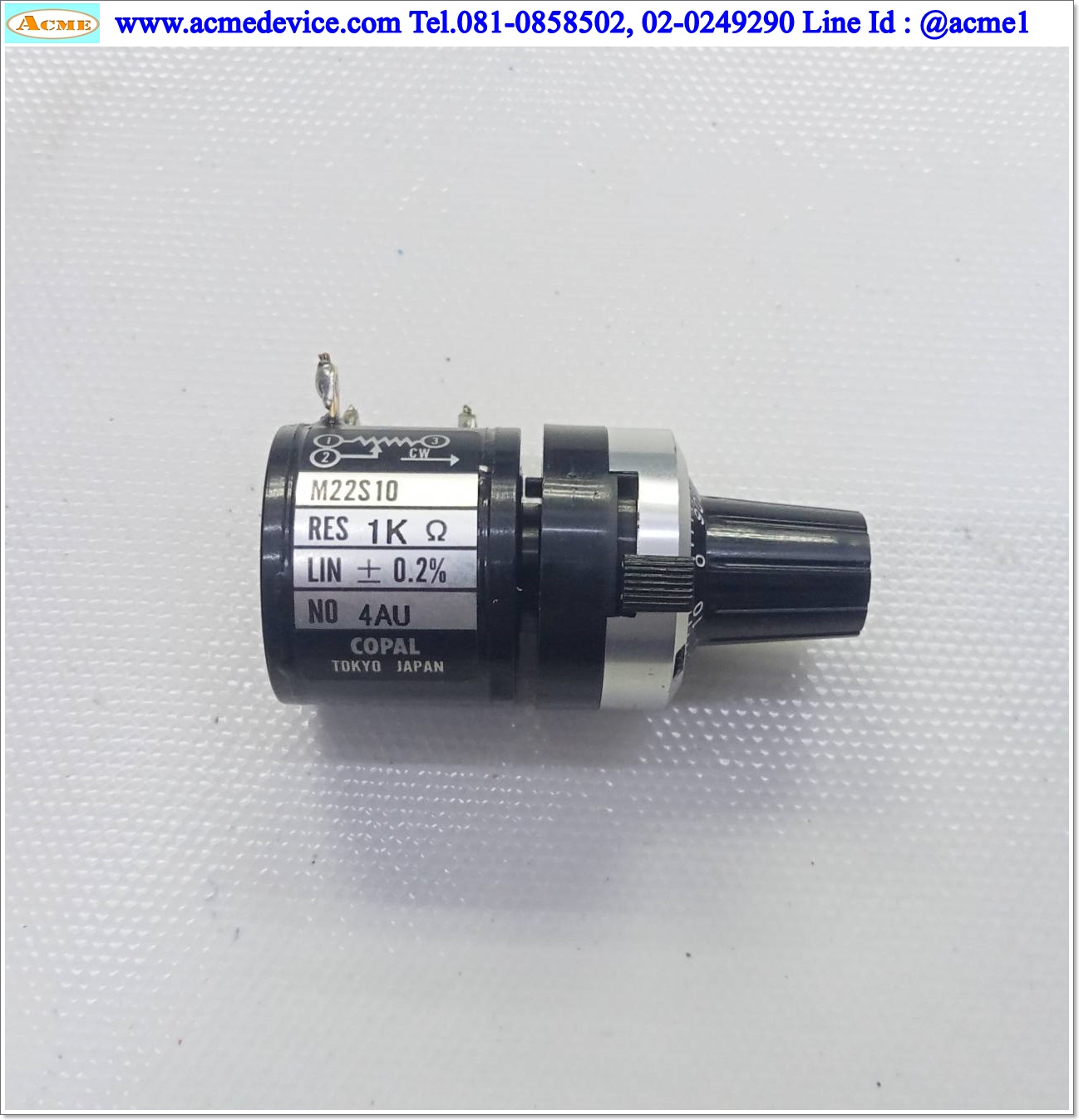 ตัวต้านทาน Copal รุ่น M22S10 & Dial Sakae MG20-22B6, 1KΩ, Potentiometer