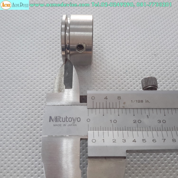 มู่เล่ร่องสายพานกลม ร่อง 2mm., รูใน 6 mm., D25 L15