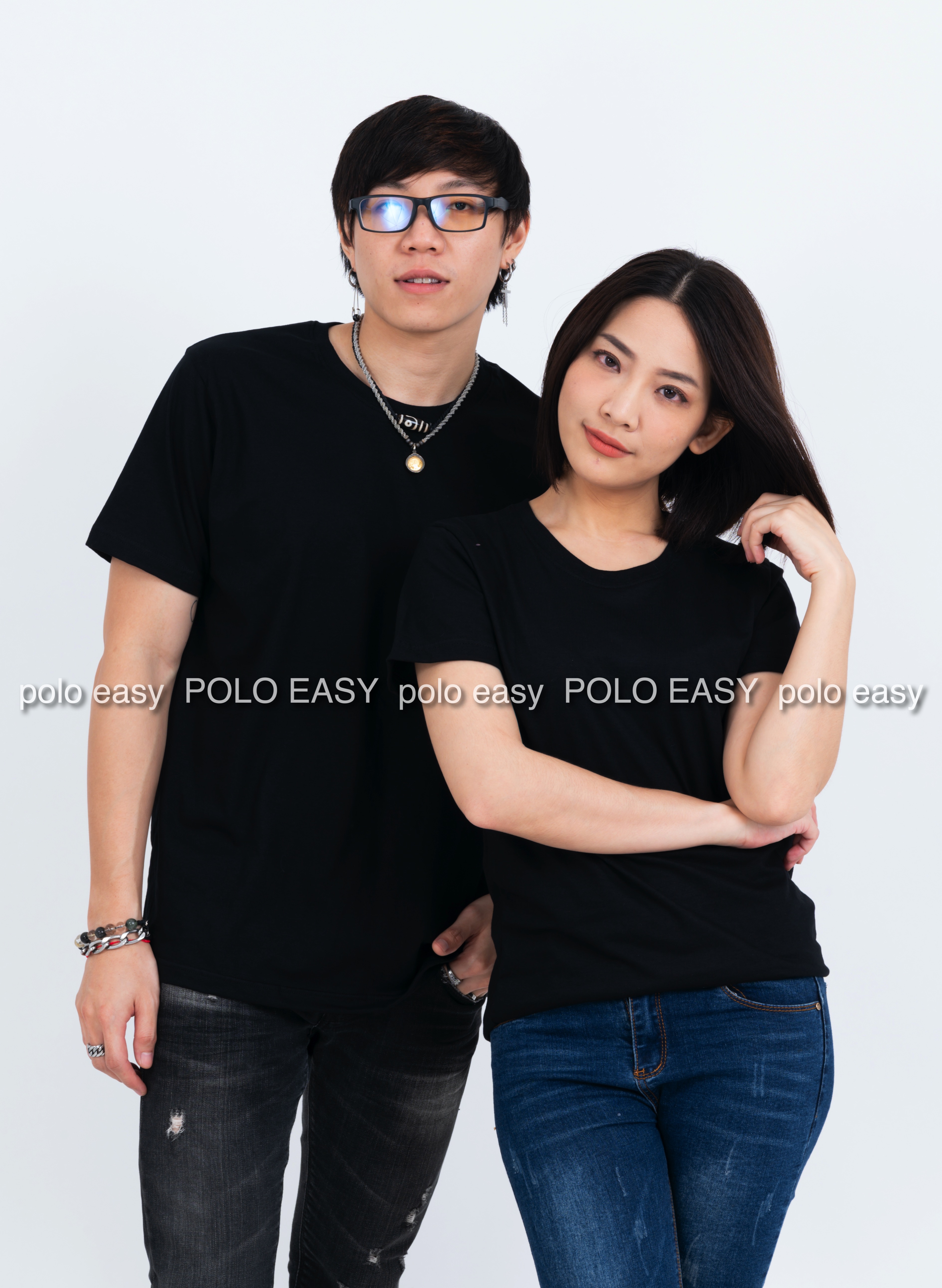 4XL เสื้อยืด สีดำ คอกลม แขนสั้น Size 4XL