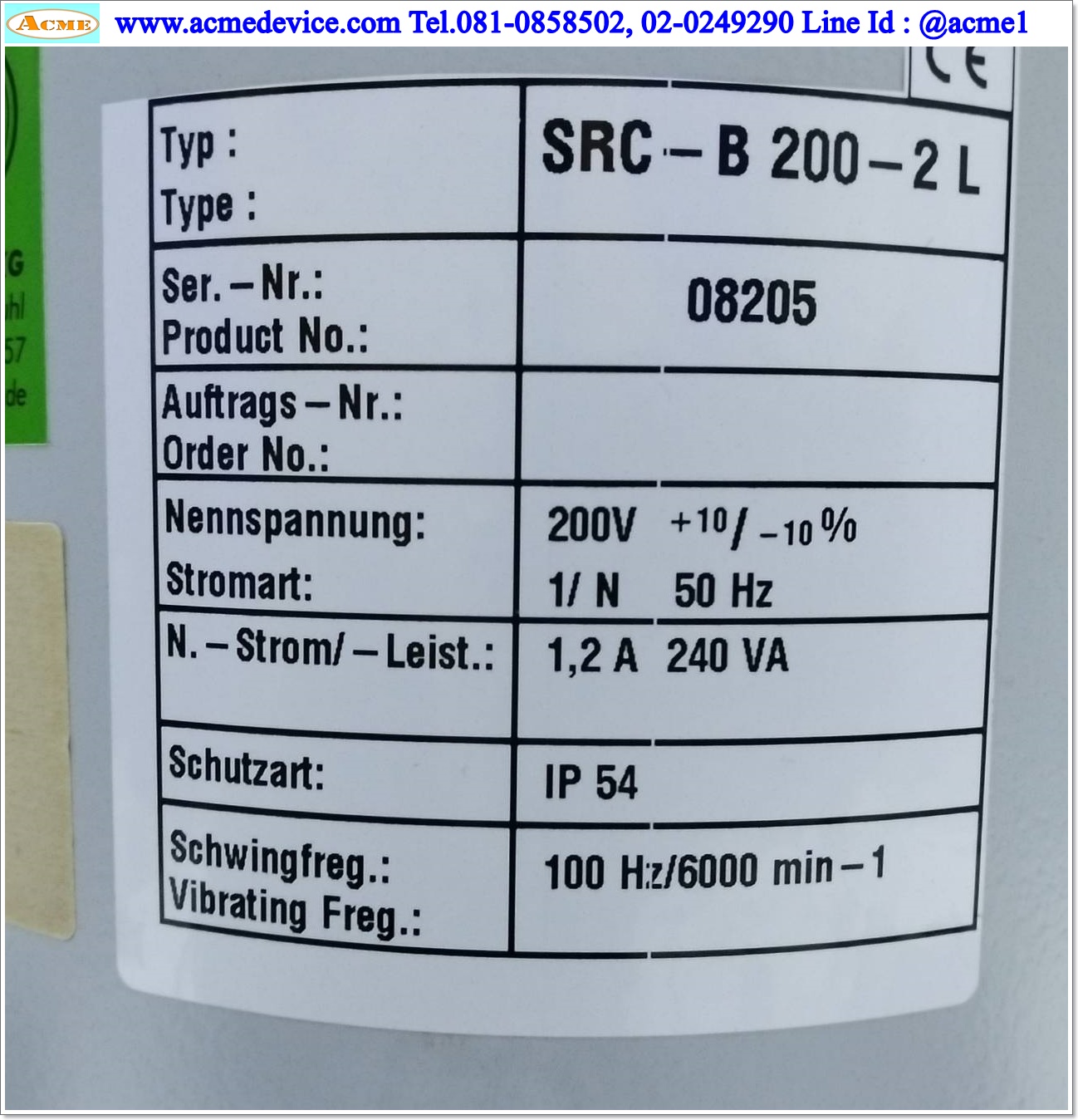 Bowl Feeder RNA รุ่น SRC-B 200-2L, ขนาด 210 x 397 mm. & Controller RLC 10-A3/65.2, 230V