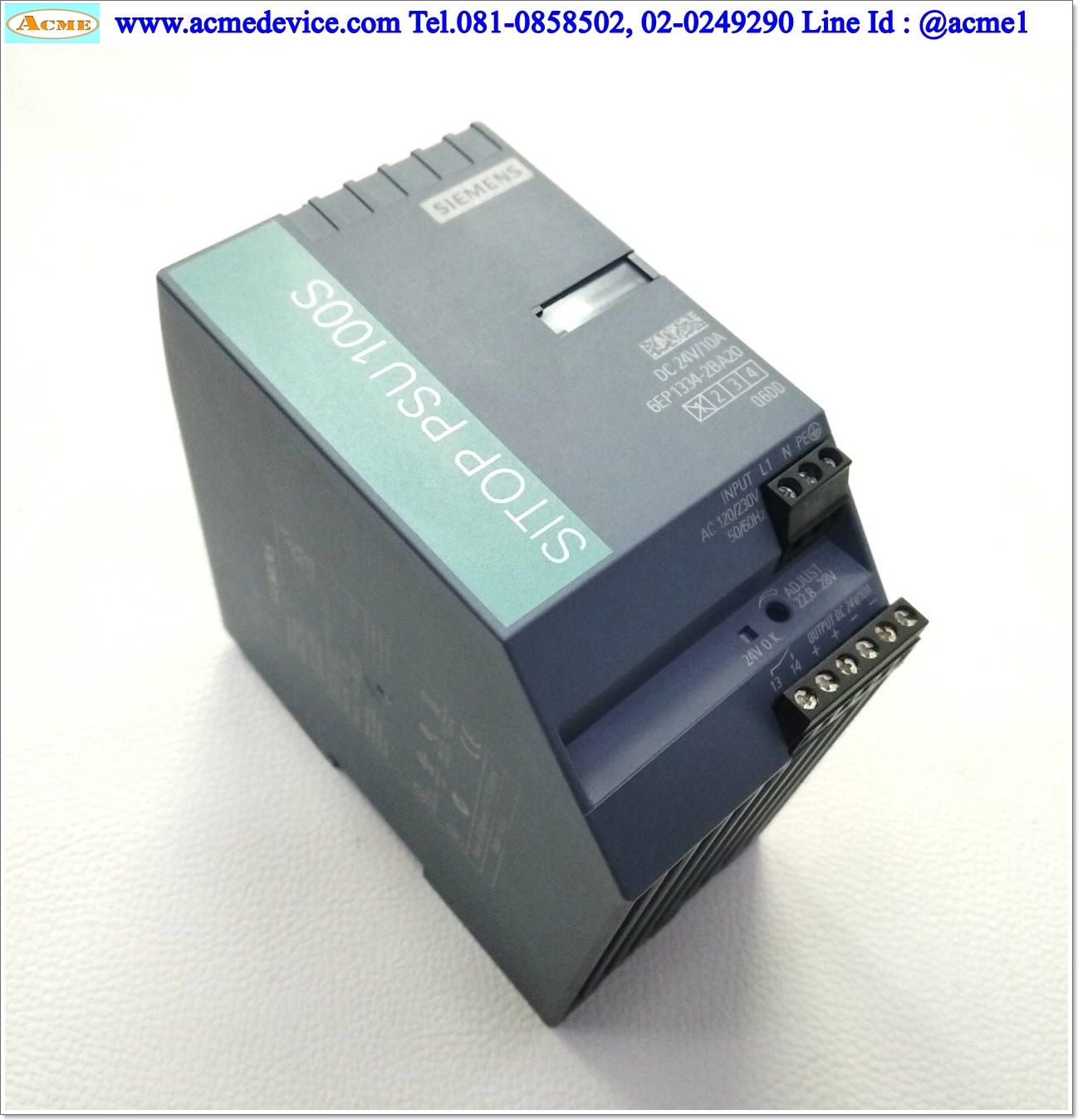 Power Supply Siemens รุ่น 6EP1334-2BA20, SITOP PSU100S, 24VDC, 10A, 240W