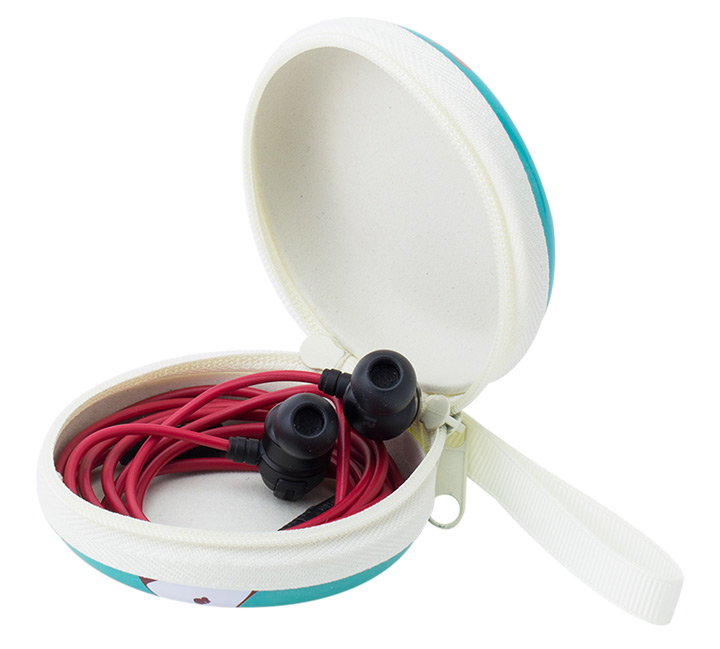 ที่เก็บสายหูฟัง/สายชาร์จ ลายเด็กหญิง สีฟ้า น่ารัก