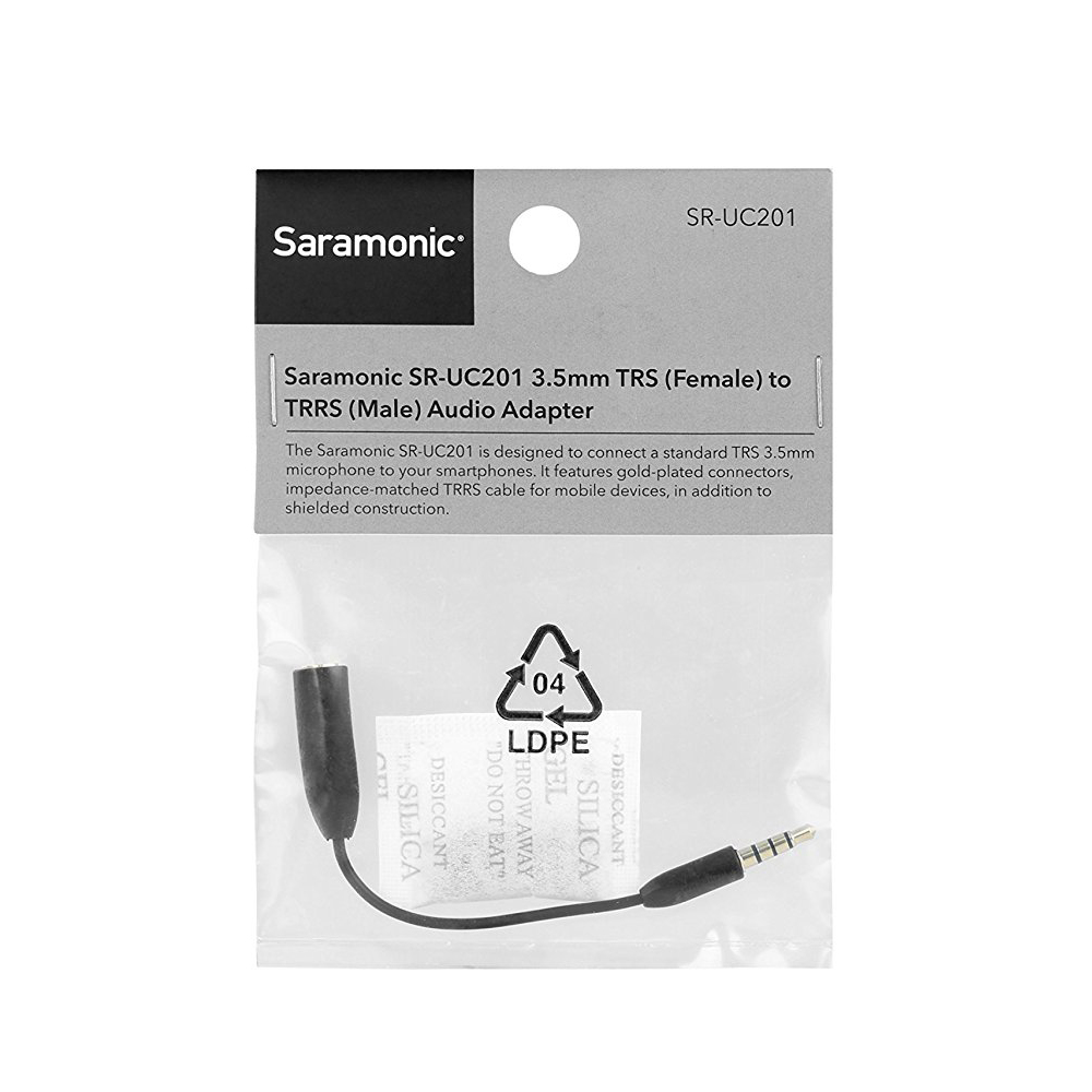 Saramonic SR-UC201 3.5mm Female TRS Microphone Adapter Cable to 3.5mm Male TRRS for iPhone, iPad, and Android Smartphones and Tablets รับประกันศูนย์ไทย 1 ปี