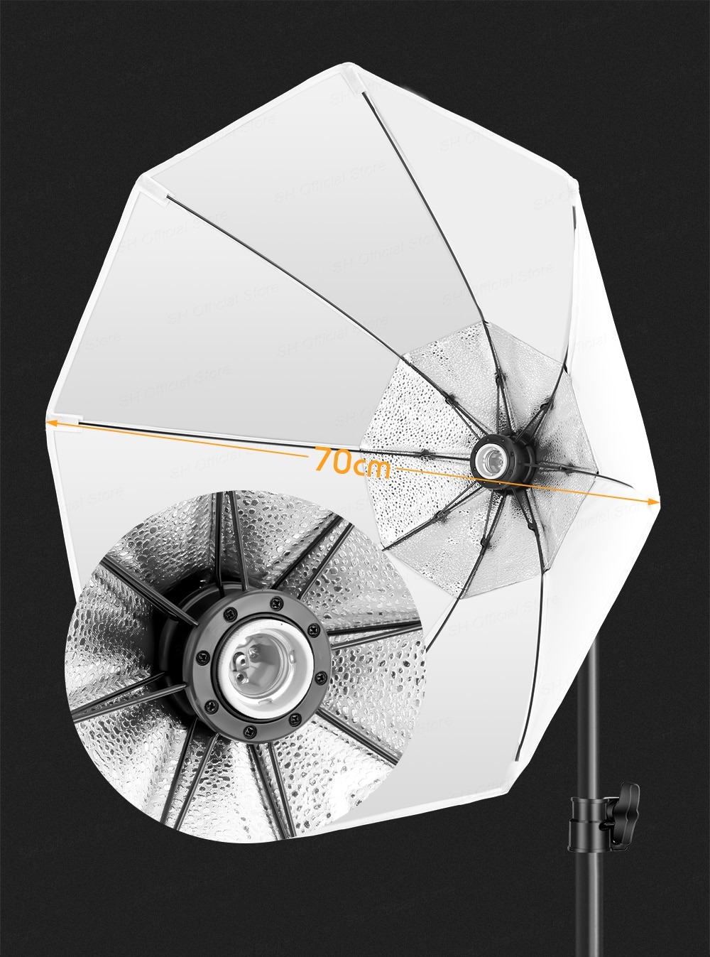 OCTA SOFTBOX E27 ชุดซอฟบ็อกไฟสตูดิถ่ายภาพแบบ 8 เหลี่ยม