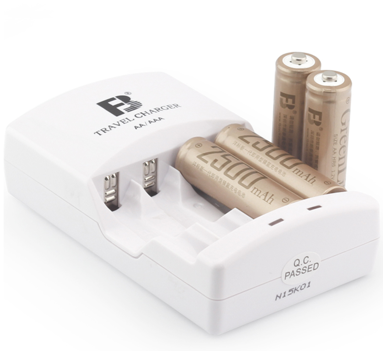 ถ่านชาร์จและแท่นชาร์จ AA ยี่ห้อ FB 2500mAh สำหรับใส่ไฟต่อเนื่อง หรือแฟลชถ่ายภาพ